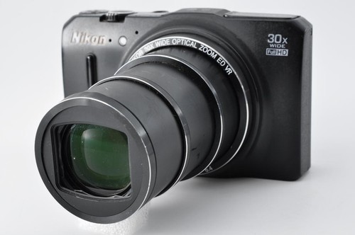 Nikon Coolpix S9700 Digital Camera Black Compact 16MP Zoom Used