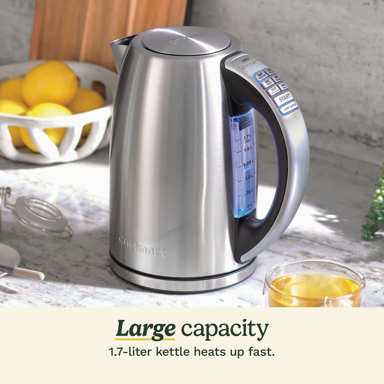 Cuisinart PerfecTemp Cordless Electric Kettle - Grey (Open Box)