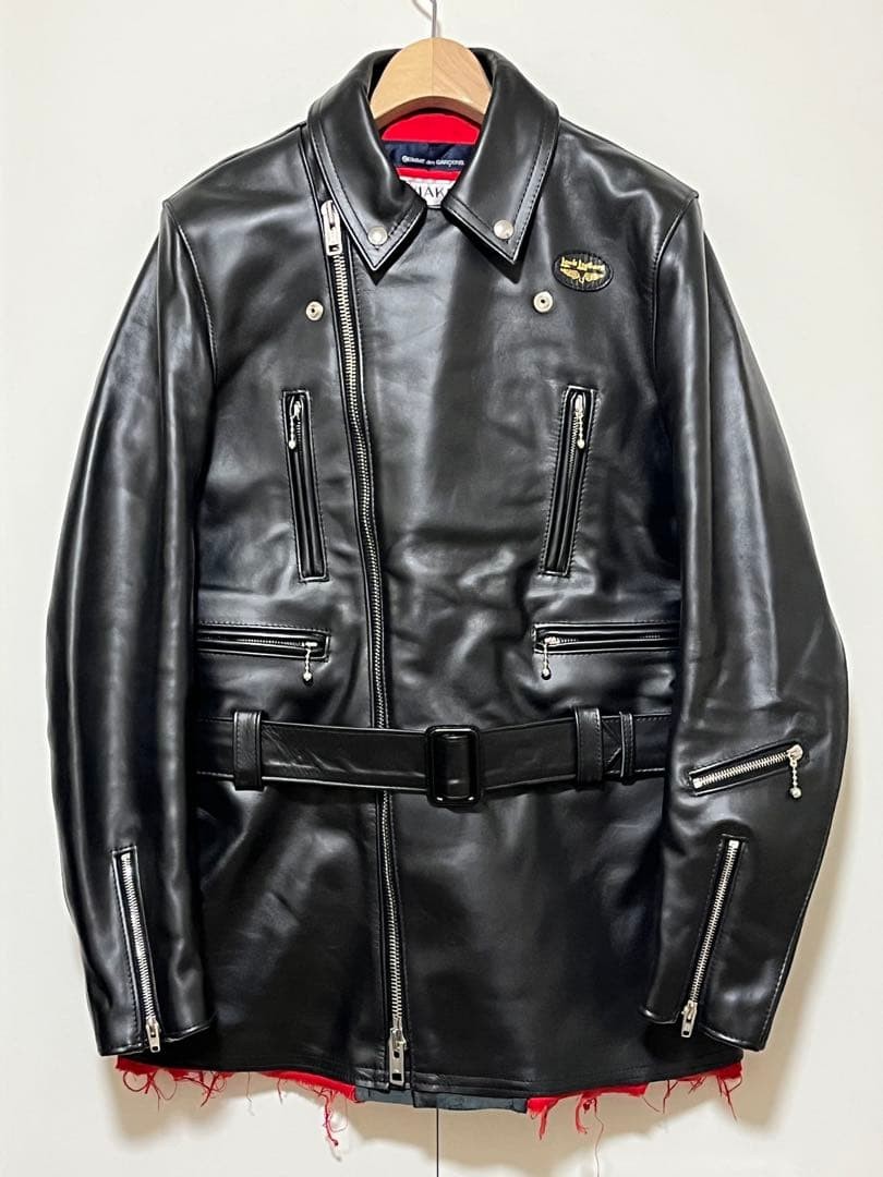COMME des GARCONS x Lewis Leathers Double Rider Jacket Black M image 2