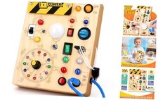 Busy Board for Toddlers - Montessori Educational Toy for 1-3 Clocks Busy Board