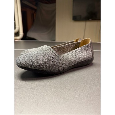 Comfortview Women's Size 9 WW Bethany Silver Woven Fabric Slip On