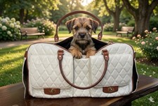 Luxury Quilted Pet Carrier Small Dog Cat Pet Airline Approved White Travel Bag
