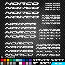 28x NORCO Vinile Decalcomania Adesivi Foglio Telaio Bici Ciclismo Bicicletta MX MTB