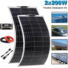 Kit Pannello Solare Monocristallino Flessibile 400W 12V Pannello Solare con Regolatore di Carica 40A 0%