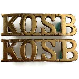 Kings Own Scottish Borderers Regiment KOSB King's Shoulder Title Badge PAIR