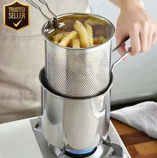 Freidora compacta de acero inoxidable para papas fritas y alas, con olla de aceite de filtro y Tianfu Lu
