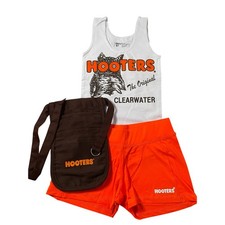 New Women s Hooters Girl Uniform Tank Shorts Pouch from Clearwater Florida Xs