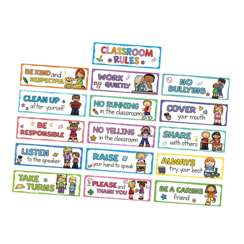 16 Educational Posters on Classroom Rules, Good Habits, Good Manners, Behavior,