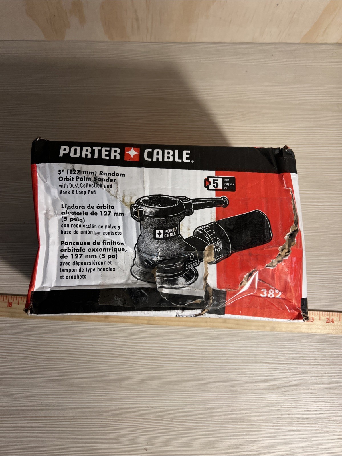 Porter Cable 382 Random Orbit Palm Sander 5" - New Damaged Box