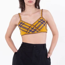Burberry Check Pattern Wool Bralet Top