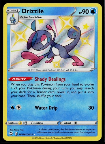 Pokemon Drizzile #SV026/SV122 Shining Fates: Shiny Vault Shiny Holo Rare, Holo