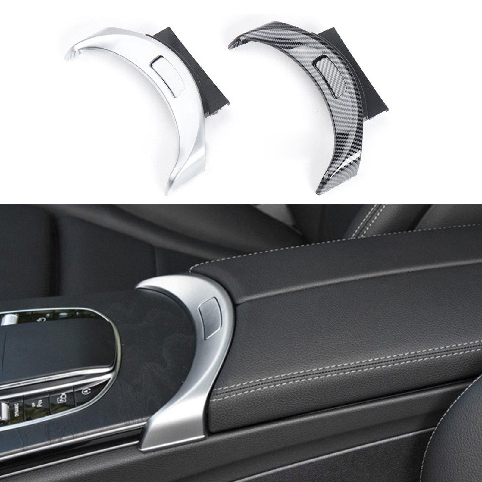 .Center Console Armrest Storage Box Release Button Switch Protective Cover For