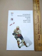 1996 Latvia Ice Hockey Tournament program pre-Olympic Sandis Ozolinsh