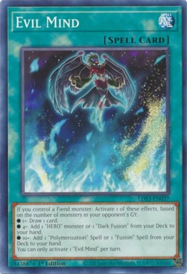 Yugioh! Evil Mind - LDS3-EN037 - Common - 1st Edition Near Mint, English
