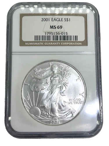 2001 American Silver Eagle MS69 NGC 1oz .999 Fine Silver Coin (#6015)
