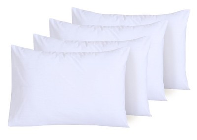 Weiße Kissenbezüge 4er Pack Baumwolle 300 Fadenzahl - Hotelqualität Kissenbezug...