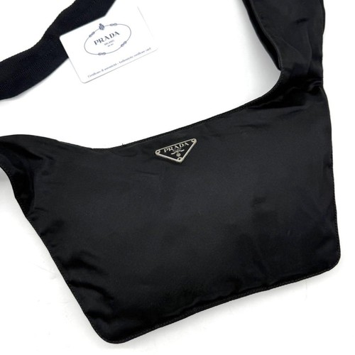 Borsa a tracolla PRADA marsupio in vita logo nylon nero autentica - Foto 11 di 24