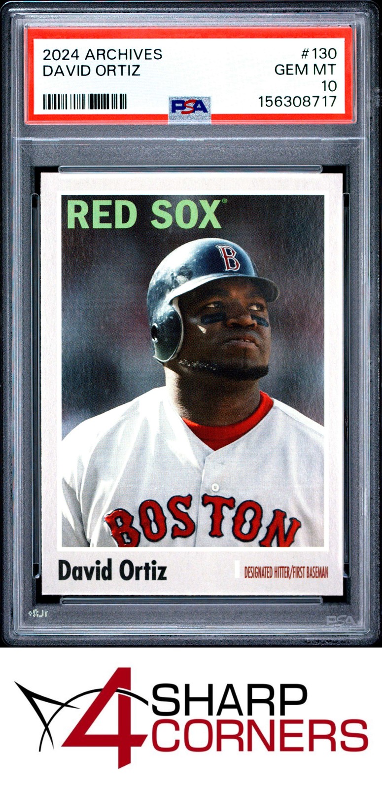 2024 TOPPS ARCHIVES #130 DAVID ORTIZ HOF POP 3 PSA 10