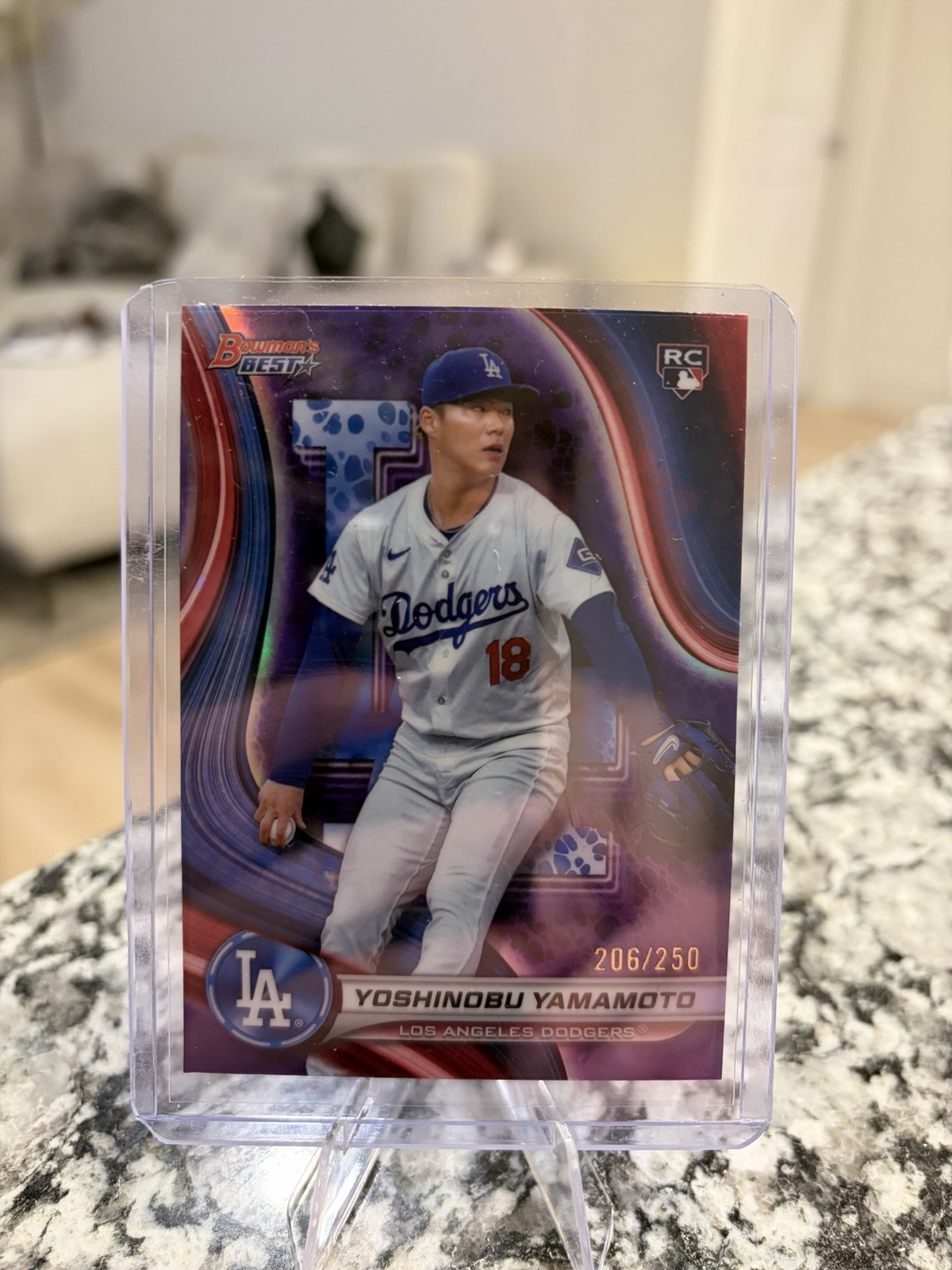 2024 Bowman's Best - Yoshinobu Yamamoto #34 Purple Refractor /250 (RC)