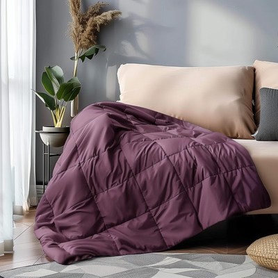 Serta Down Filled Throw Blanket 60x70 Lightweight Packable Indoor Outdoor Travel