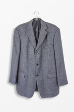 Balmain Paris Grey Textured Wool Blazer   Size 42
