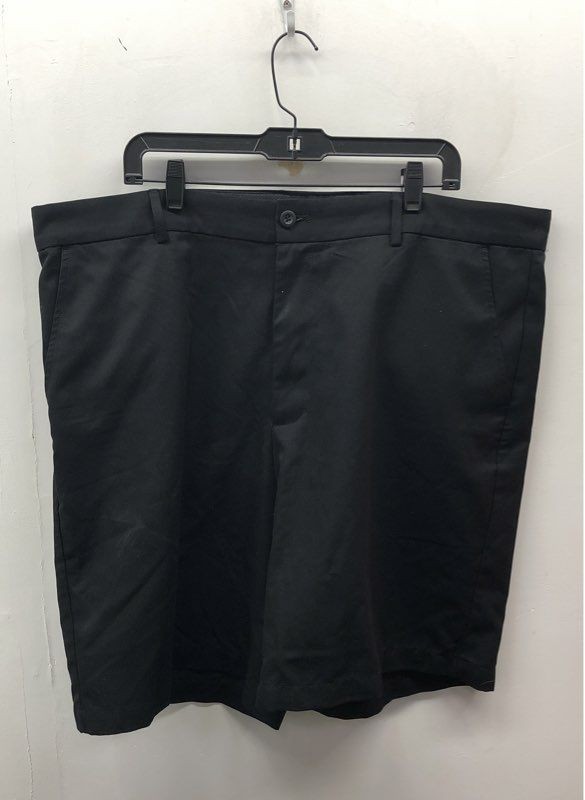 Greg Norman for Tasso Elba Men's Black Golf Shorts Flat Front Shark Logo Sz 42
