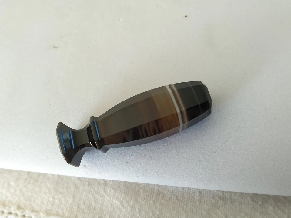 ANCIEN SCEAU XIXe AGATE INTAILLE " OISEAUX SUR UNE FONTAINE " wax seal onyx - Photo 3/4