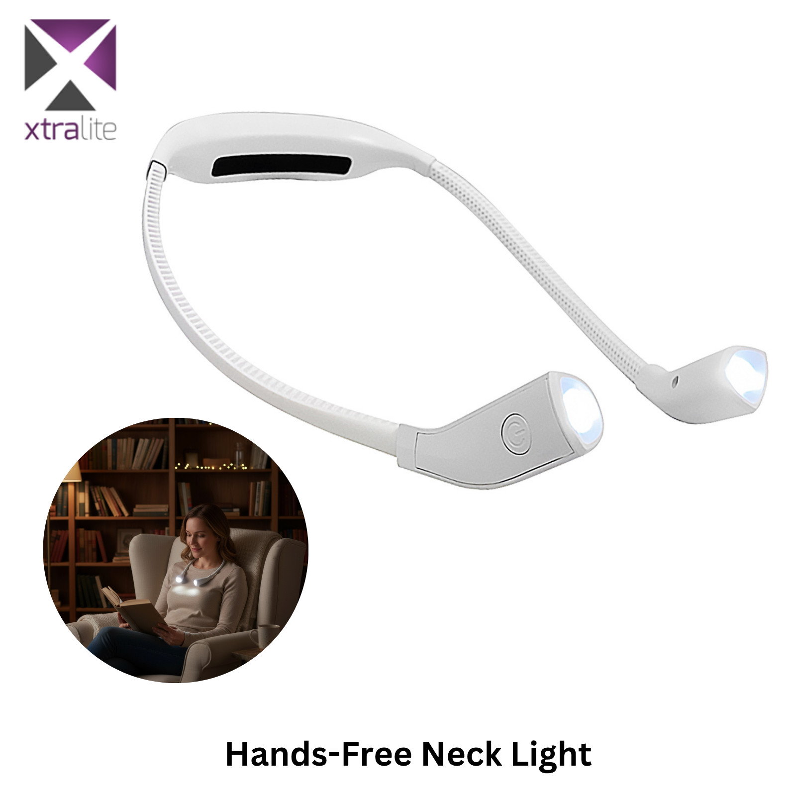 Xtralite Neck Reading Light - Rechargeable, Perfect for Crafting, Knitting, and Reading at Night - Book Light for Reading in Bed - Image 2