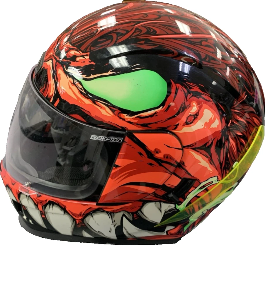 USADO Icon Airform capacete de motocicleta rosto inteiro manik'r vermelho - SiZE 2XL - *LEIA* - Imagem 4 de 4