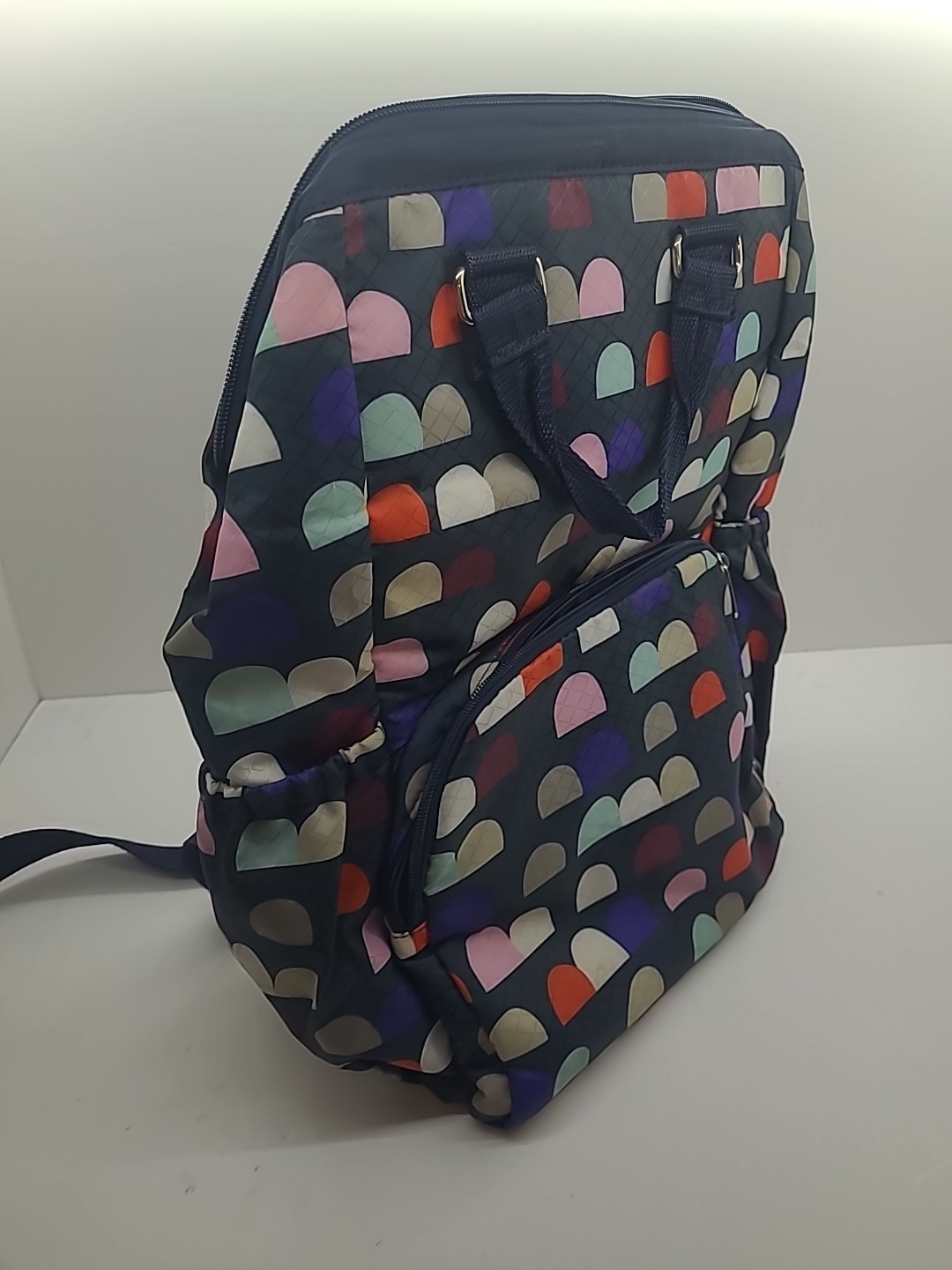 Thirty-One Journey Backpack Cooler Gumdrops Multiple Pockets Blue Polka Dots