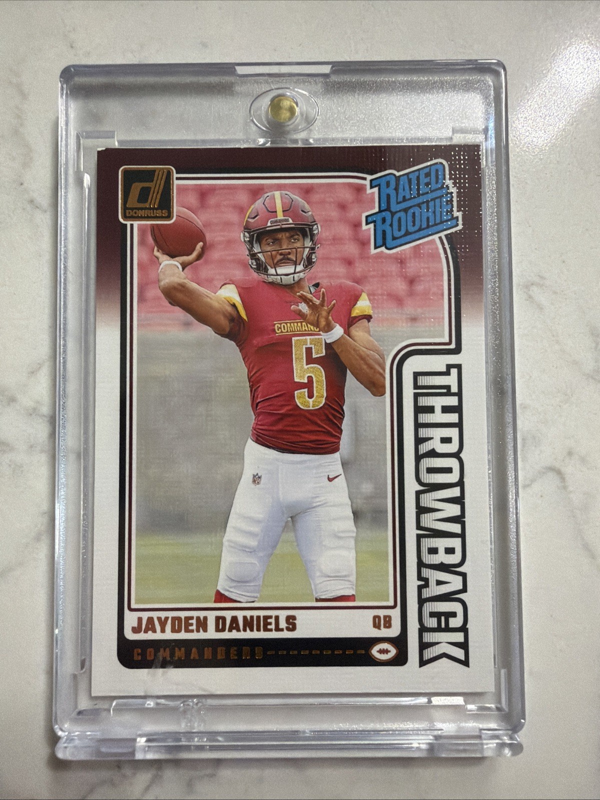 2024 Donruss Jayden Daniels Rated Rookie Throwback #43 Commanders