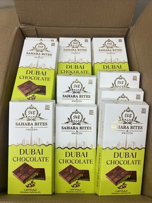 Sahara Bites Dubai Premium Chocolate Kınada With Pistachio 6.52oz Made In U.A.E
