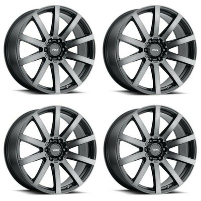 Set 4 17'' Voxx Vento Gloss Black Dark Tint Wheels 17x7.5 5x4.25 5x4.5 40mm Rims