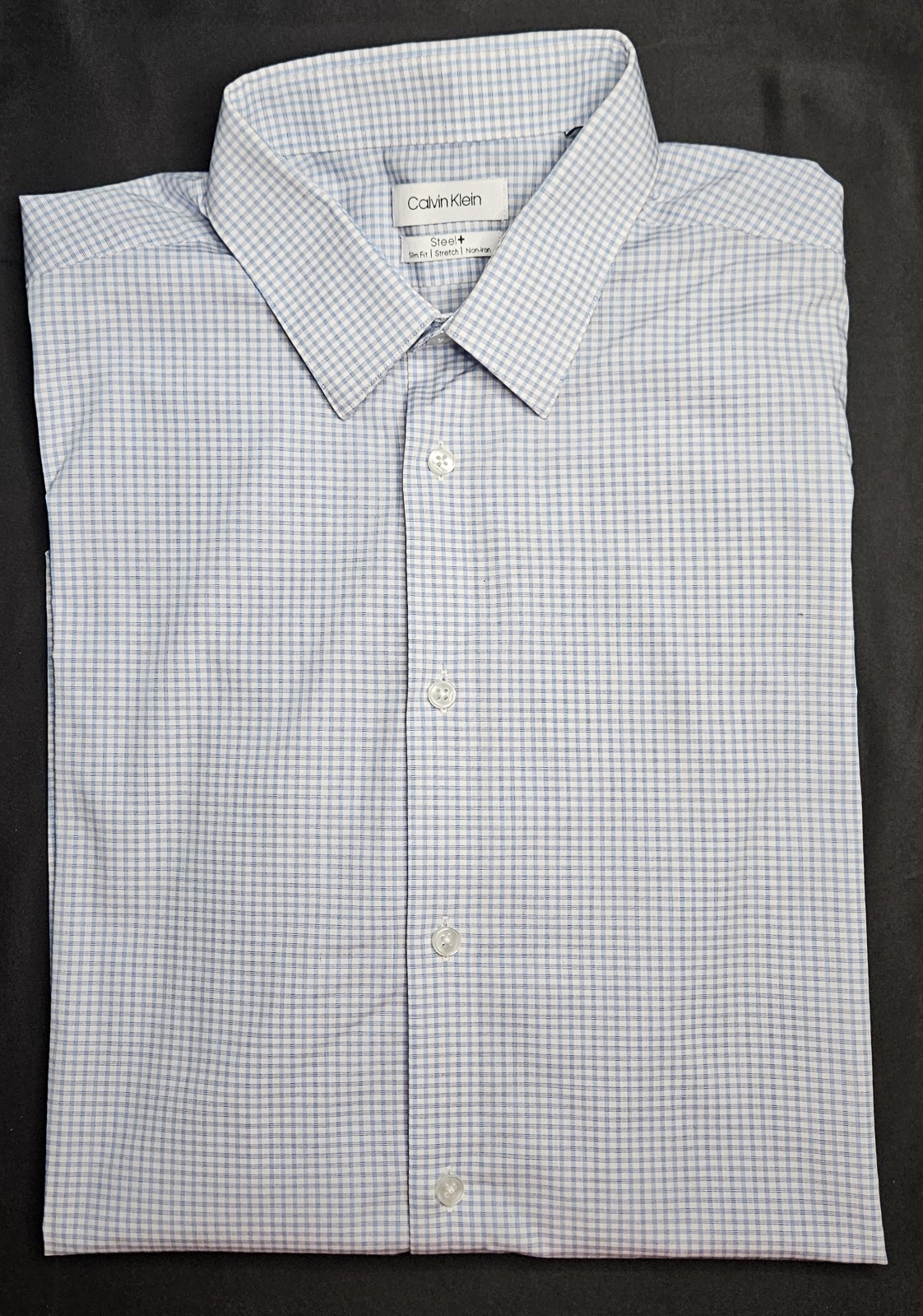 Mens Calvin Klein Steel+ Slim Fit Long Sleeve Button Up Shirt 16 1/2 32-33 LG