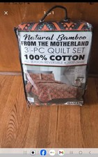 Queen Size 3PC Quilt Set 100 Cotton Reversible Soft Lightweight Bedding Set