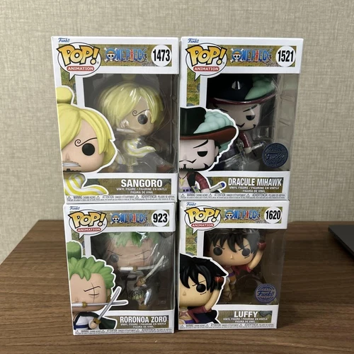 One Piece Funko Pop Set Luffy Zoro Sanji Mihawk Collectible Figures New