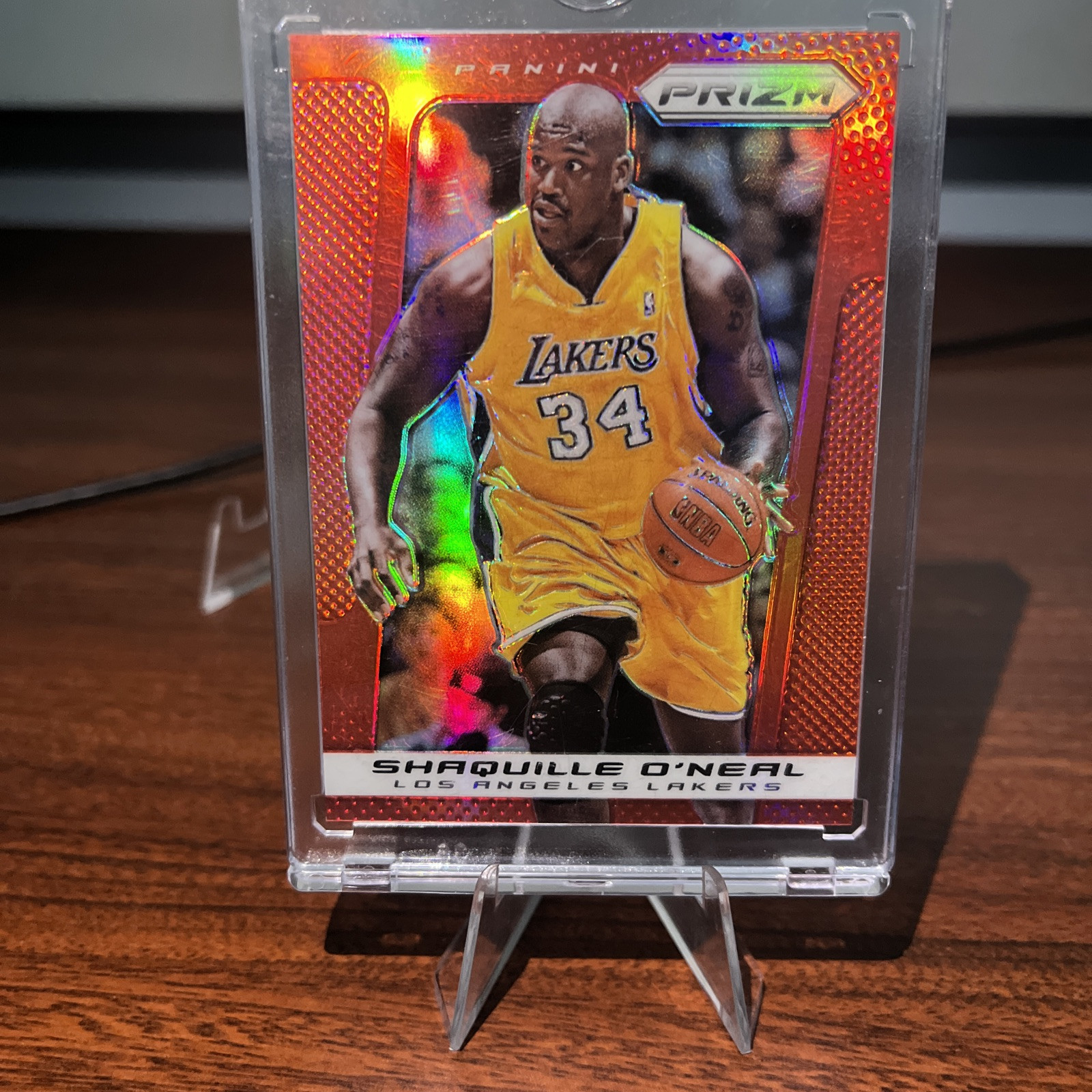 2013-14 Prizm #204 Shaquille O'Neal Red Prizm Ssp. Lakers