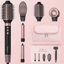 5-in-1 Ionic Hair Dryer Brush 1400W Hot Air Styler Curl Paddle Volumizer
