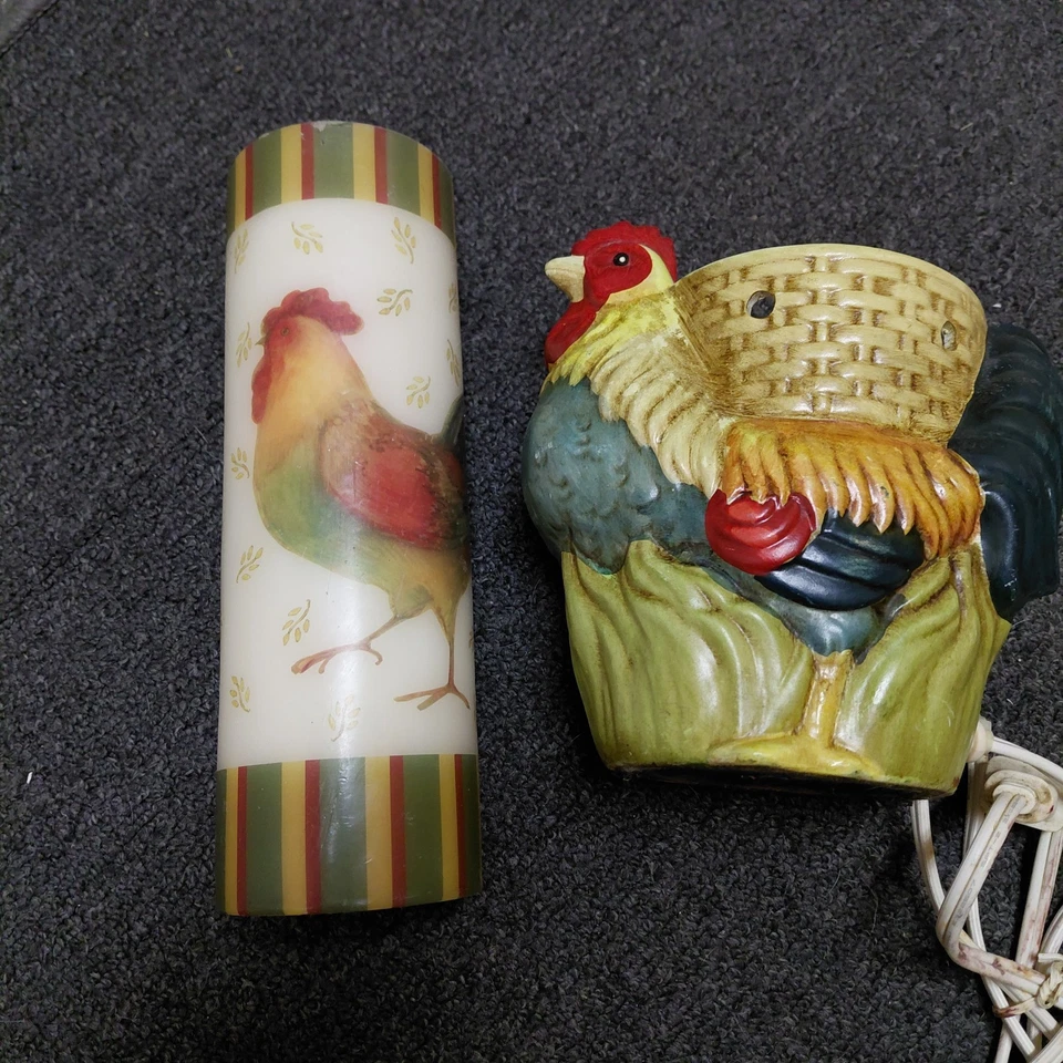 LÁMPARA LUZ GALLO CERÁMICA LUZ NOCHE 7" Alto, y Alto VELA  Foto 3 de 4
