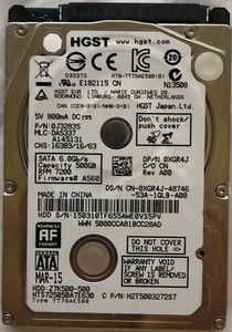 HGST 500GB 7200RPM 2.5" SATA HDD 0J32835 Tested CDI Good Wiped Working