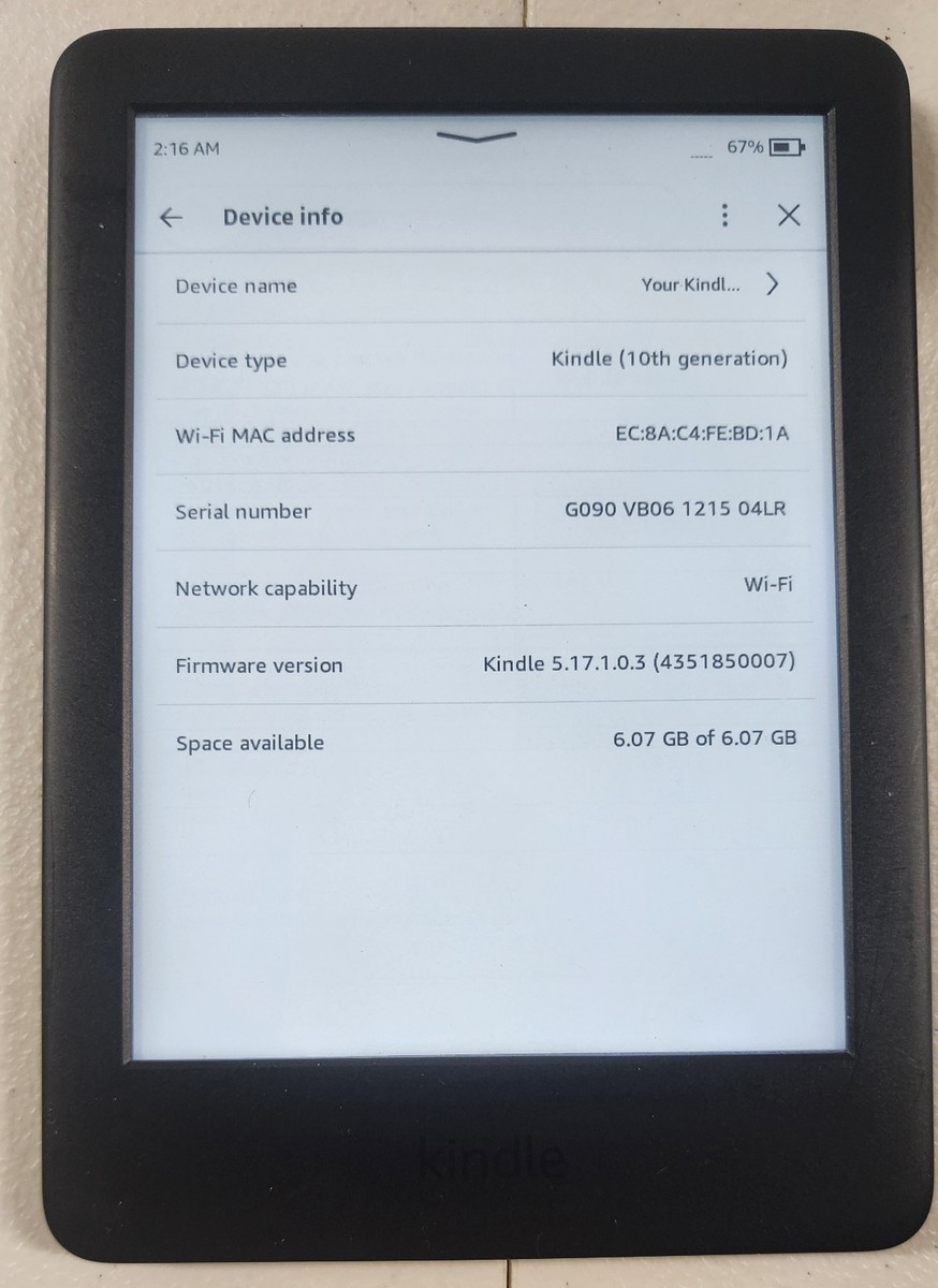 Amazon Kindle Basic 10th Gen J9G29R 8GB, Wi-Fi, 6-inch, Black | eBay