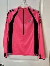 Victoria's Secret PINK Half Zip Jacket Neon Pink Black Training Gym Size L 69
