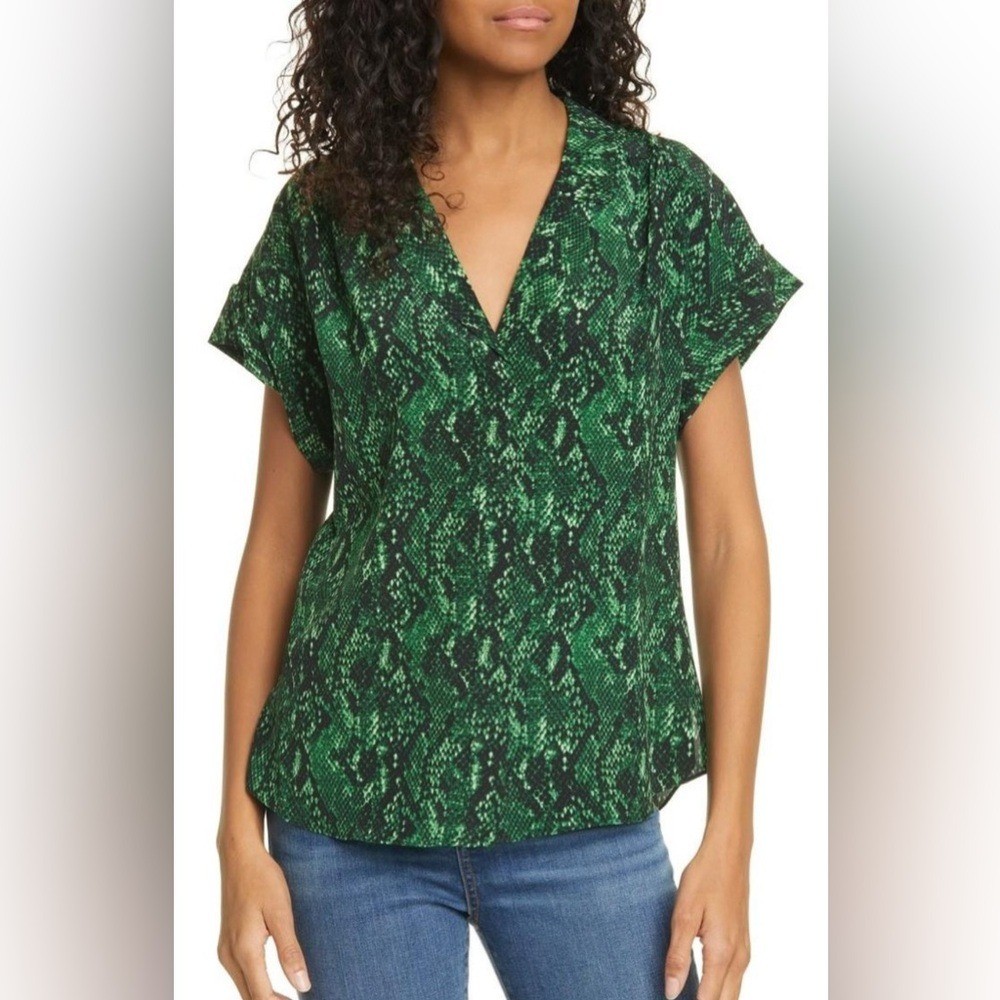 Veronica Beard Merci Python Print Silk Blouse – E… - image 1