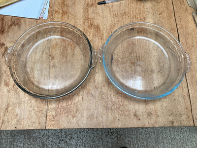 Pyrex Glas Tortenform x 2 rund 22 cm Durchmesser Vintage Retro