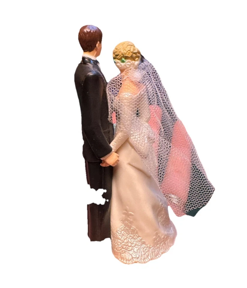 1993 Wilton Свадебный Торт Топпер Невеста Жених Фигурка Винтаж На память Украшение - Изображение 2 из 3