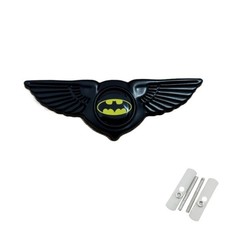 Black Wing Badge Black Yellow Batman Bat Car Front Grille Emblem