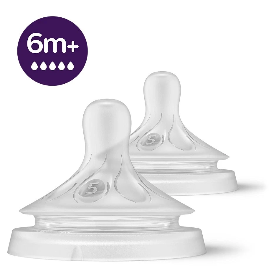 Philips Avent Natural Response Nipple Flow 5, 6M+, 2pk, Mod. SCY965/02 (PAQUETE DE 2) Foto 3 de 4