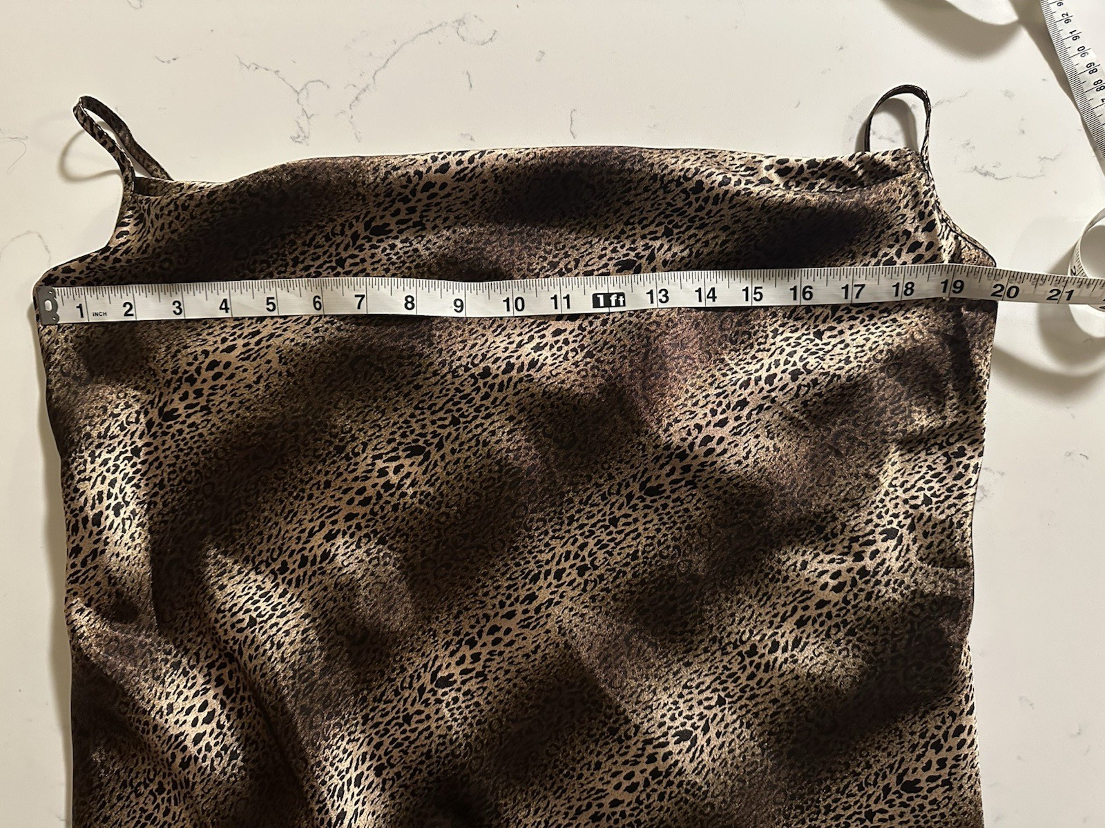 Vtg California Dynasty Maxi Slip Dress Leopard Satin Gown Straps Glam 90s Y2K XL