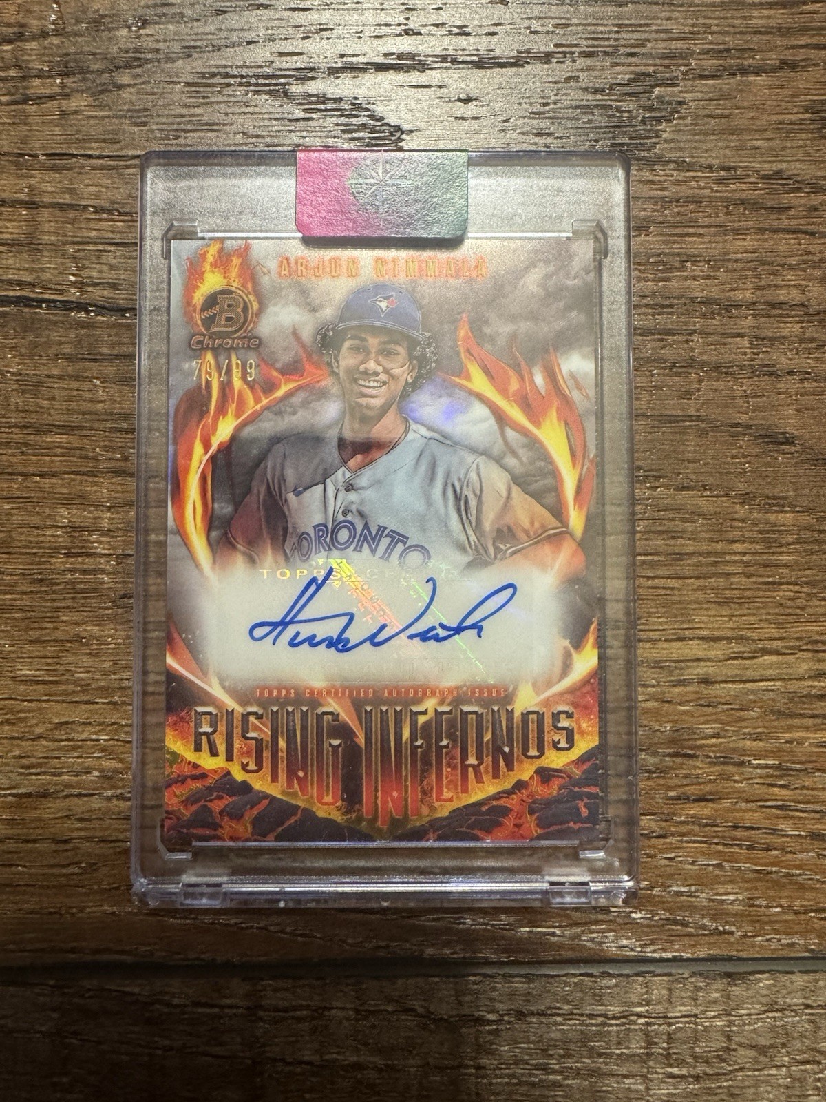 2024 Bowman Chrome Arjun Nimmala Rising Infernos Refractor Auto /99