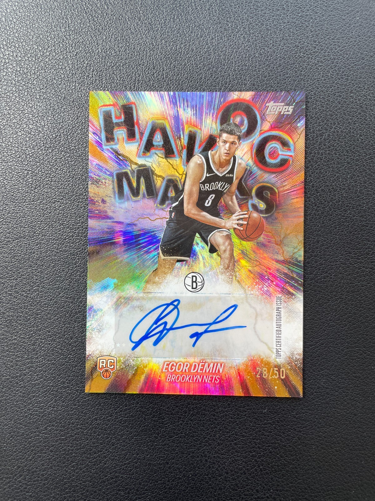 2025 Topps Flagship Basketball Egor Demin Rc Havoc Marks Auto Gold 28/50 BRFAN